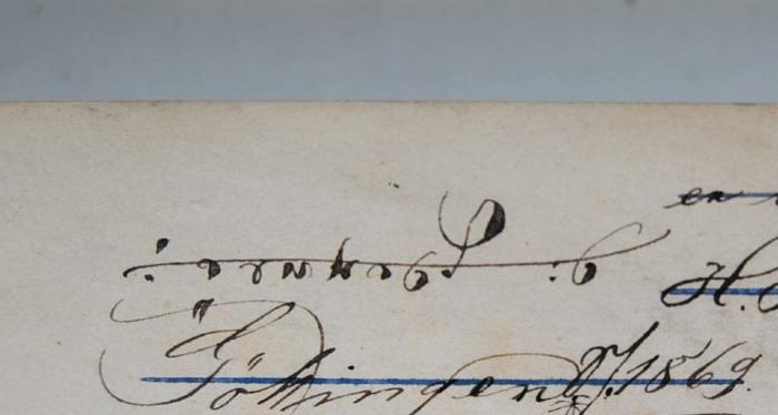 - (Hilmer[?], H.;unbekannt), Von Hand: ; 'ט: [...]טראמער'. 