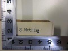 - (Nobiling, S.), Stempel: Name; 'S. Nobiling'. 