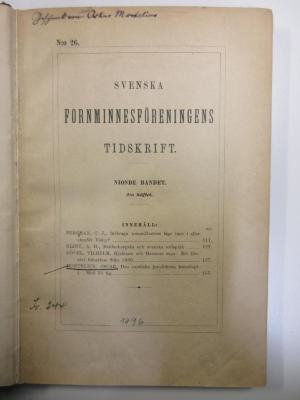 63. - Mon (ausgesondert) : Svenska Fornminnesföreningens Tidskrift (1896)