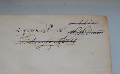 - (Hilmer[?], H.), Von Hand: Name, Ortsangabe; 'ex libris H. Hilmer / Göttingen […] 1869.'. 