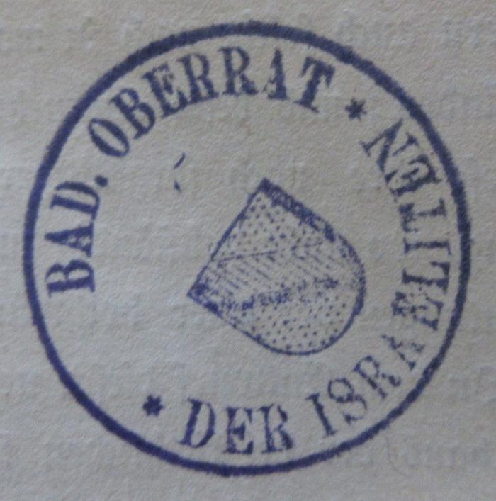 - (Oberrat der Israeliten Badens, Karlsruhe;Badischer Oberrat der Israeliten), Stempel: Name; 'Bad. Oberrat der Israeliten'. 