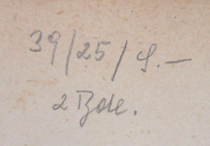 - (Antiquariat Alfred Wolf (Wien)), Von Hand: Buchhändler; '39/25/S.- 2 Bde.'. 