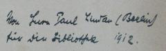 - (Arbeiter-Bildungs-Verein Karlsruhe), Von Hand: Notiz; 'Von Herrn Paul Lindau (Berlin) für die Biblithek 1912.'. 