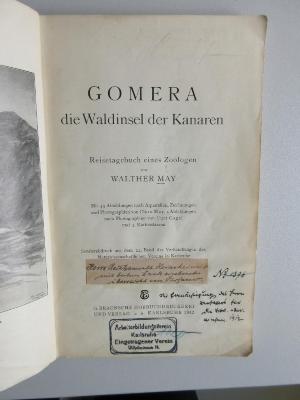 42A1984 : Gomera, die Waldinsel der Kanaren : Reisetagebuch eines Zoologen (1912)