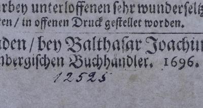 - (Jüdische Gemeinde zu Berlin), Von Hand: Inventar-/ Zugangsnummer; '12525'. 