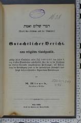 933.5 (439) HIRS : Gutachtlicher Bericht vom religiösen Standpunkte  (1868)