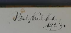 - (Kulka, Rose), Von Hand: Exlibris, Name; 'Rose Kulka,
1923.'. 