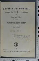 296.192 COHE 3 : Religion der Vernunft : aus den Quellen des Judentums  (1929)