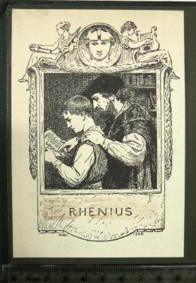 - (Rhenius, [?]), Etikett: Exlibris, Abbildung, Name; 'Rhenius'. 