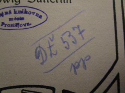  Großstadtlyrik (o.J.);- (Verejná Knihovna Mesta (Prostějov)), Von Hand: Signatur; 'DL 537 pp'. 