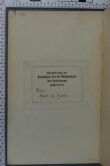 - (Hochschule für die Wissenschaft des Judentums;Baeck, Leo ), Etikett: Widmung; 'Der Bibliothek der
Hochschule für die Wissenschaft 
des Judentums
geschenkt von
Rabb. Dr. Baeck'.  (Prototyp)