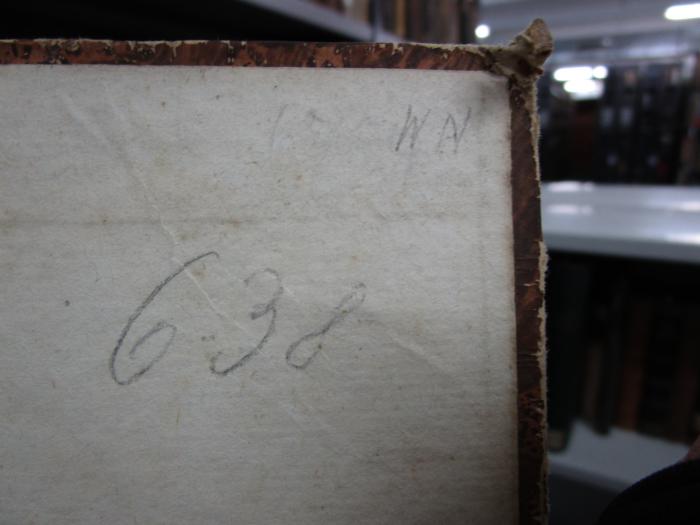 -, Von Hand: Nummer; 'WN
638'