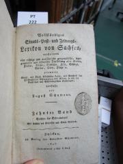  Vollständiges Staats- Post- und Zeitungs-Lexikon von Sachsen : Sachsen bis Schweinsdorf  (1825)