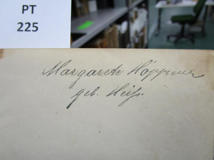-, Von Hand: Autogramm, Name; 'Margarete Höppner
geb. Heiß'