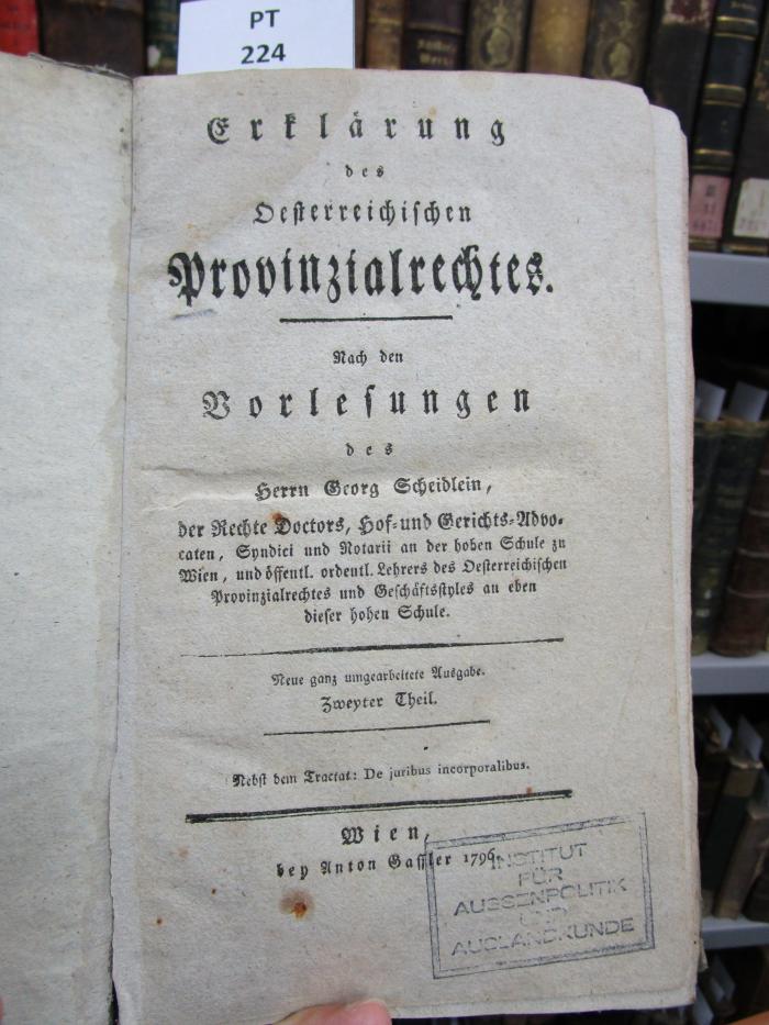  Erklärung des Österreichischen Provinzialrechtes (1796)