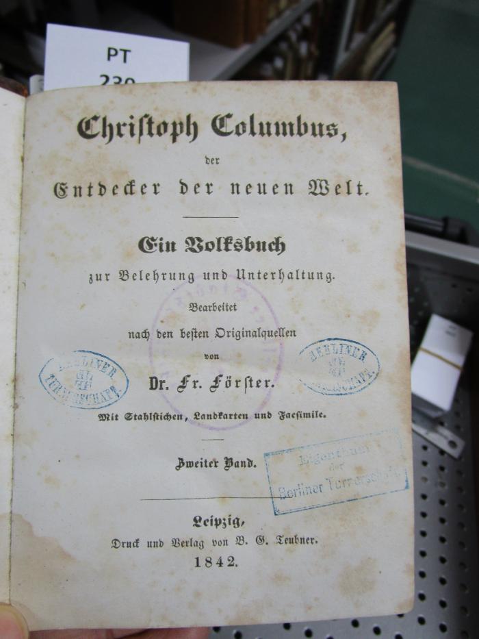  Christoph Columbus, der Entdecker der neuen Welt : ein Volksbuch zur Belehrung und Unterhaltung (1842)