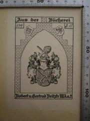 - (Beitzke, Gertrud;Beitzke, Robert), Von Hand: Signatur; '179 B. 18'. 