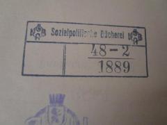 - (Versicherungsanstalt Berlin. Bücherei), Stempel: Signatur; '48-2 / 1889'. 