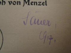 - (Sauer, [?]), Von Hand: Autogramm, Name, Datum; 'Sauer, 1917'. 