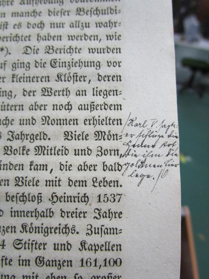 -, Von Hand: Annotation; '| Karl V. [...] wie ihn die goldenen[...]'