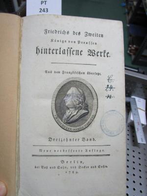  Friedrichs des Zweiten, Königs von Preussen hinterlassene Werke (1789)