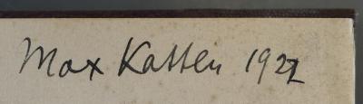 - (Katten, Max), Von Hand: Name; 'Max Katten 1921 [korrigiert in 1922]'. 