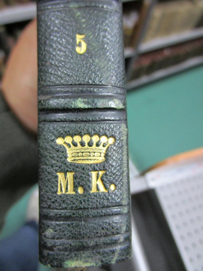 -, Prägung: Exemplarnummer, Monogramm, Zeichen; '5
♛ [Krone]
M.K.'