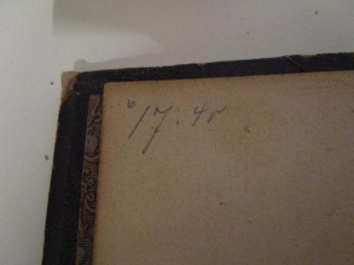 VII 234 c: Volkswirtschaftslehre : In zwei Bänden (1890);- (unbekannt), Von Hand: Nummer; '°17.40'. 