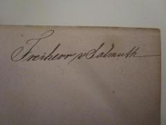 - (Salmuth, [?] Freiherr von), Von Hand: Autogramm, Name, Berufsangabe/Titel/Branche; 'Freiherr v Salmuth'. 