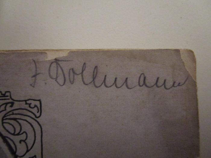  Der fliegende Holländer : Textbuch mit Motiven (o.J.);- (Dollmann, Jenny), Von Hand: Name, Autogramm; 'J. Dollmann'. 