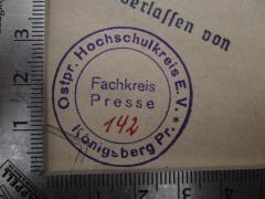 - (Ostpreußischer Hochschulkreis), Von Hand: Nummer; '142'. 