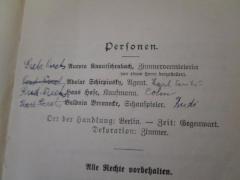 - (Fuchs, Grete), Von Hand: Notiz, Name; 'Greta Fuchs, Ferd. Fuchs, Carl Fuchs, Rud. Fuchs, Cohn, Rudi'. 
