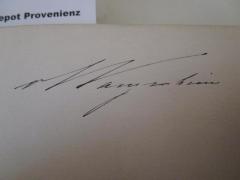 - (Wangenheim[?], [?]), Von Hand: Autogramm, Name; 'v Wangenheim'. 