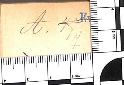 - (Evangelischer Arbeiterinnen-Verein Linden (Hannover)), Von Hand: Nummer; 'A. 47q[?]'. 