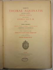 11 C 5521 : Sancti Thomae Aquinatis doctoris angelici opera omnia. 11, Tertia Pars Summae Theologiae a Quaestione I ad Quaestionem LIX (1903)