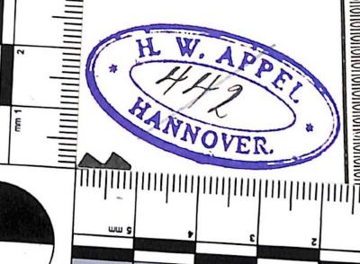 - (Appel, H. W.), Von Hand: Nummer; '442'. 
