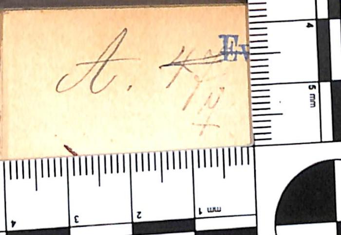 - (Evangelischer Arbeiterinnen-Verein Linden (Hannover)), Von Hand: Nummer; 'A. 47q[?]'. 