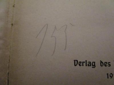  Rüdesheimer Verband deutscher Burschenschaften (1912);G45 / 2456 (Bergungsstelle 155, Bücher von Herrn Schöne und Zastrow), Von Hand: Nummer; '155'.  (Prototyp)