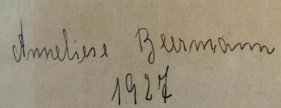 - (Beermann, Anneliese), Von Hand: Name; 'Anneliese Beermann 1927'. 