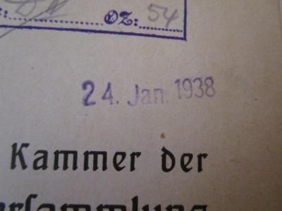  Die Mitglieder der ersten Kammer der Badsichen Ständeversammlung in den Jahren 1817 bis 1904 (1906);- (Reichsstelle für Sippenforschung (Berlin)), Stempel: Datum; '24. Jan. 1938'. 