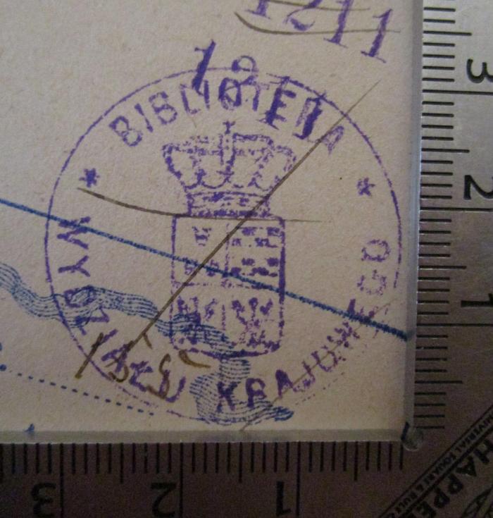 - (Biblioteka Wydzialu Krajowego), Stempel: Name, Wappen, Berufsangabe/Titel/Branche; 'Biblioteka Wydzialu Krajowegeo'.  (Prototyp); Wiadomości Statystyczne o Stosunkach Krajowych (1887)