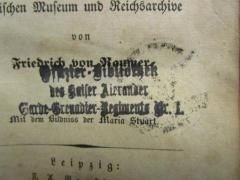 - (Preußen. Preußische Armee. Garde-Grenadier-Regiment, 1.), Stempel: Berufsangabe/Titel/Branche, Name; 'Offizier-Bibliothek des Kaiser Alexander Garde-Grenadier-Regiments Nr. 1'.  (Prototyp)