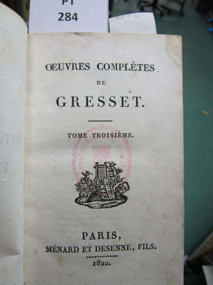  Oeuvres complètes de Gresset (1822)