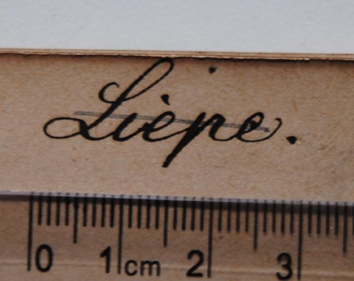 - (Liepe, [...]), Von Hand: Name; 'Liepe.'. 