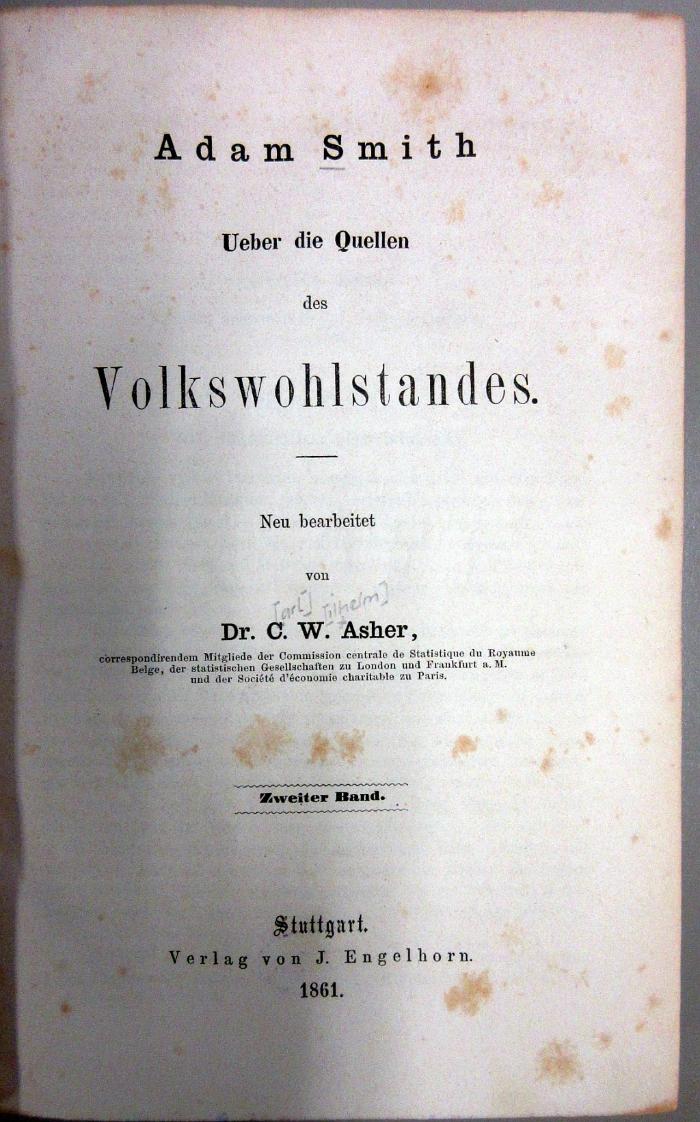 43A672,2 : Ueber die Quellen des Volkswohlstandes. - 2. Band. (1861)