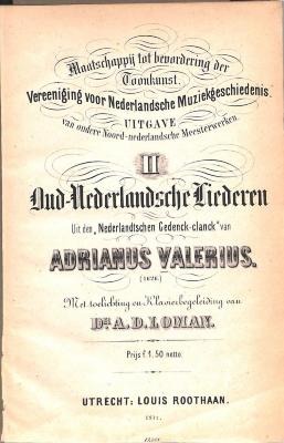 Z 14117 : Oud-Nederlandsche liederen. (1871)