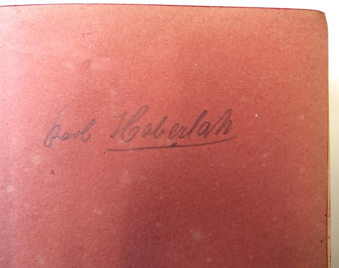 - (Haberlah, Karl), Von Hand: Name; 'Karl Haberlah'. 