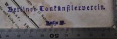 - (Berliner Tonkünstler-Verein), Stempel: Name, Ortsangabe, Berufsangabe/Titel/Branche; 'Berliner Tonkünstlerverein
Berlin W'.  (Prototyp)