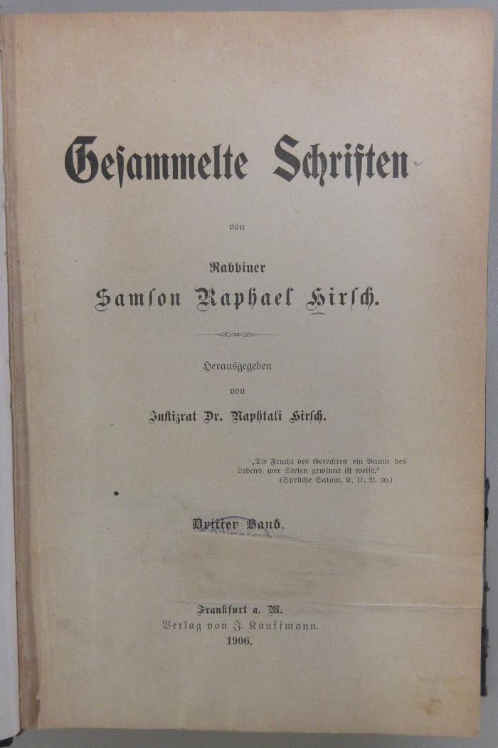 43A4853,3 : Gesammelte Schriften. - 3. (1906)