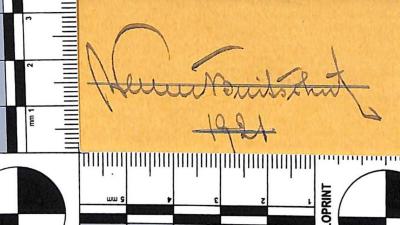 - (Buitschut[?], Venni[?]), Von Hand: Name, Datum; 'Venni Buitschut[?] 1921'. 